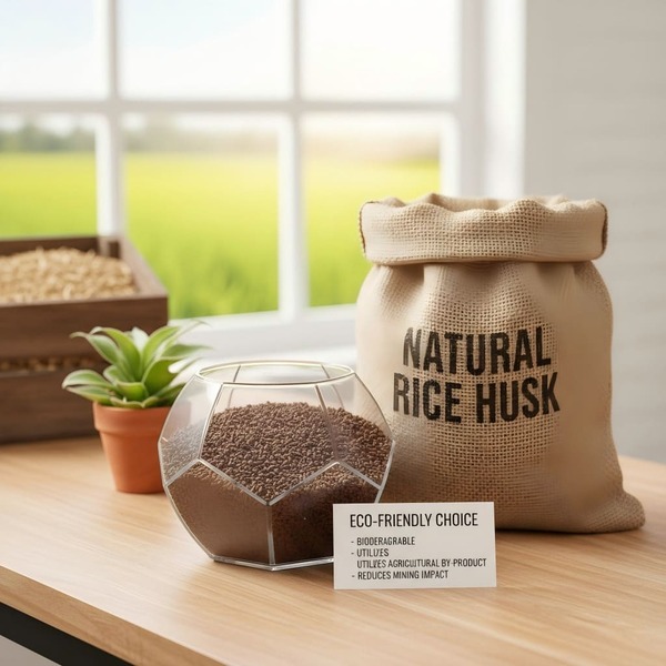 eco friendly biodegradable rice husk cat litter