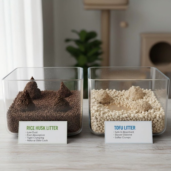 rice husk cat litter vs tofu cat litter comparison